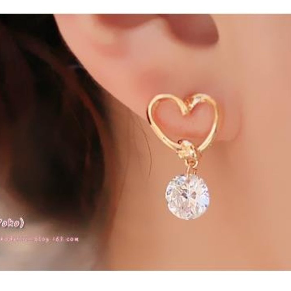 Earrings Hearts Women Bohemian Hoop Drop Cute Trendy Elegant Jewelry Accesories - Picture 2 of 7